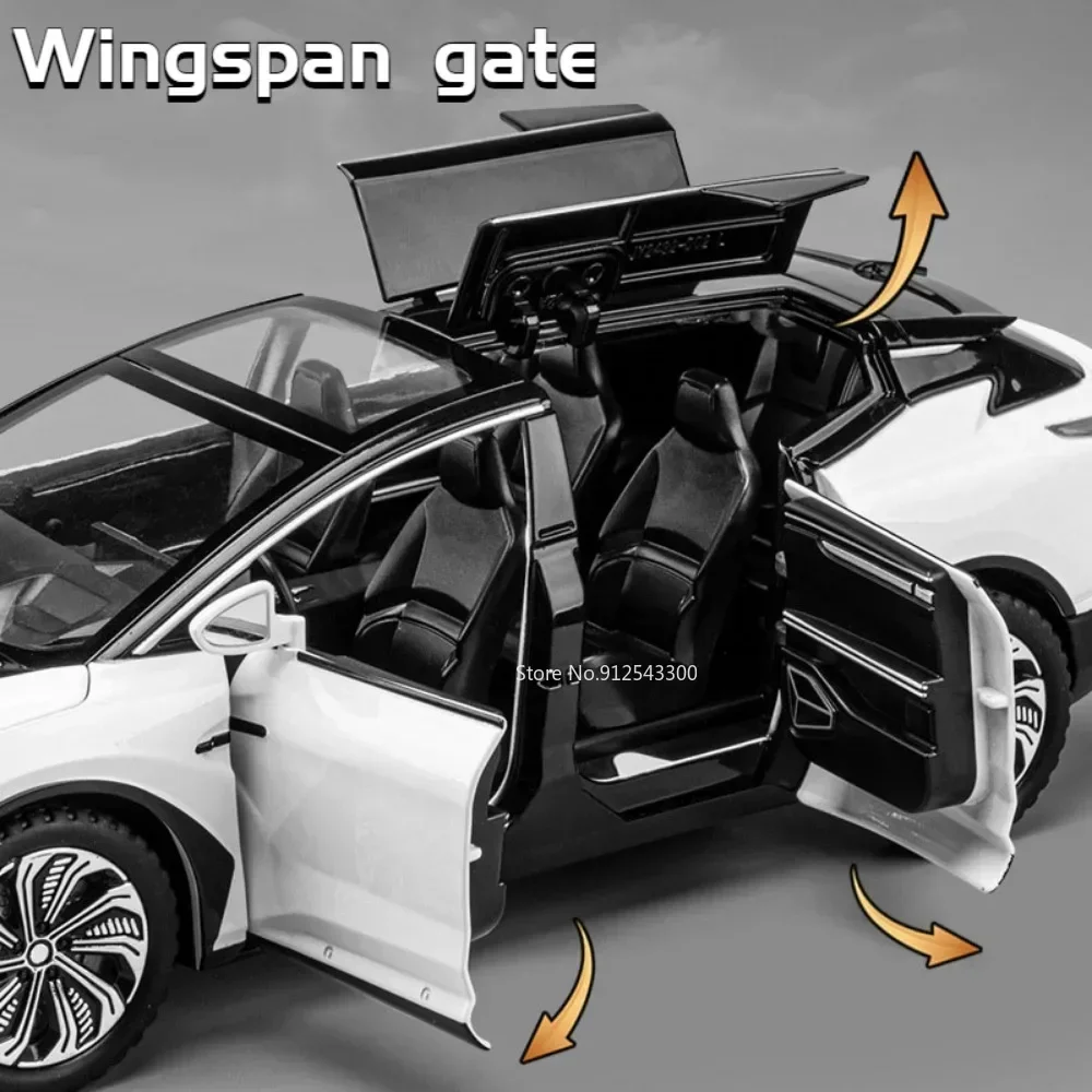 1:22 HiPhi X Z4 modelo de coche de juguete Diecast Metal sonido luz tirar hacia atrás puertas abiertas modelos de vehículos en miniatura regalos para niños