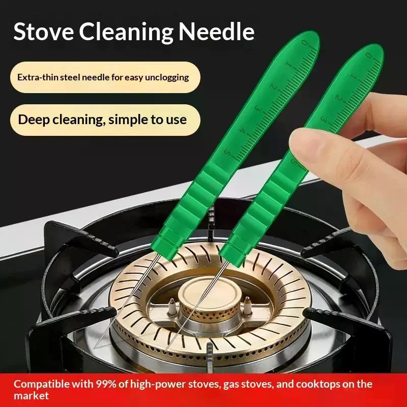 5pcs Household Cleaning Needle For Stove Burner Household Stove Unclogging Needle Stove Hole Blockage Long Cleaning Needle