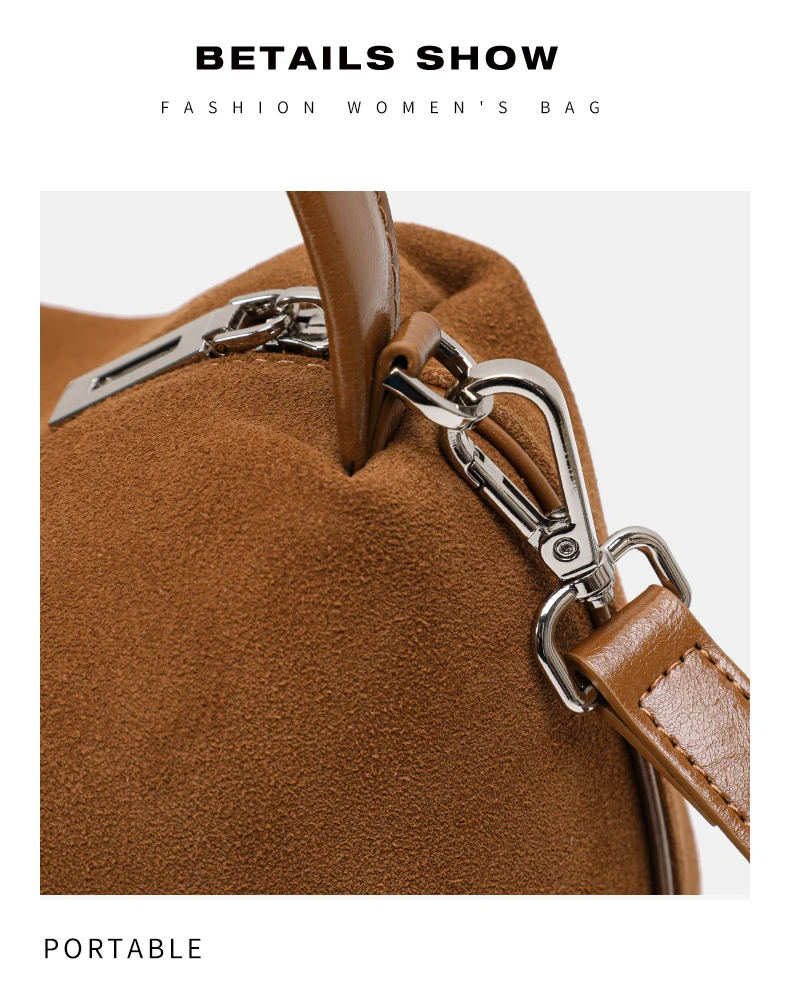 Aidanni Vintage Matte Cowhide Pillow Bag, Damenhandtasche, große Pendler-Schulter- und Umhängetasche, strukturierte Damentasche – Detail 14