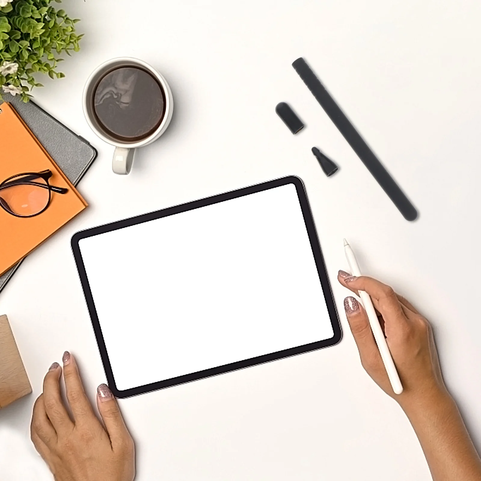 2 Sets Silicone Pen Case Silica Gel Stylus Holder Sleeve