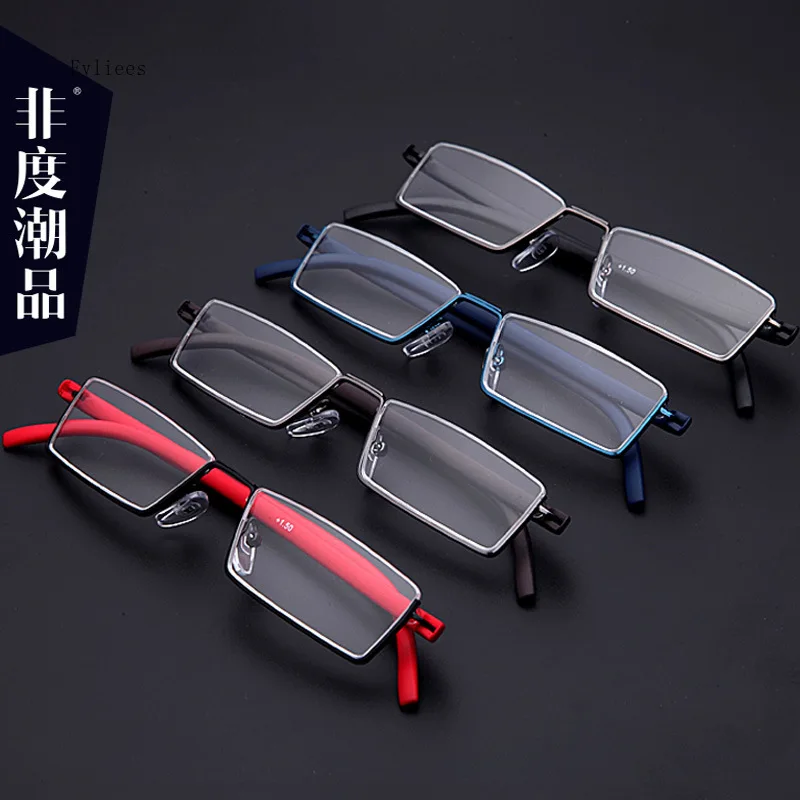 TR90 Presbyopic Glasses Man Blue Light Reading Glasses Men Metal Square Glasses For Sight Plus Lenses +1.0+4.0 очки для зрения