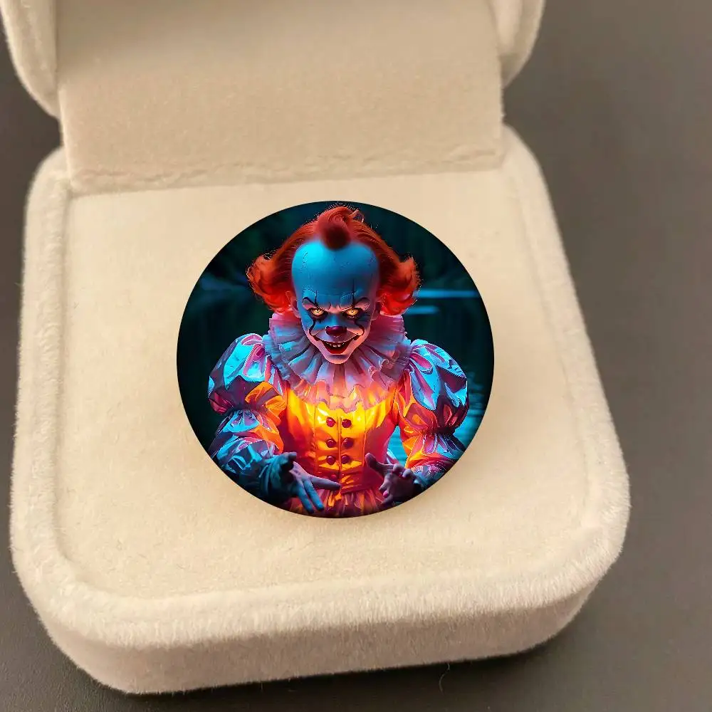 فيلم الرعب It P-Pennywise مهرج أنيمي صفيح دبوس زر مخصص أنيمي دور المدرسة القديمة بروش الكرتون طوق شارة مجوهرات هدية #4