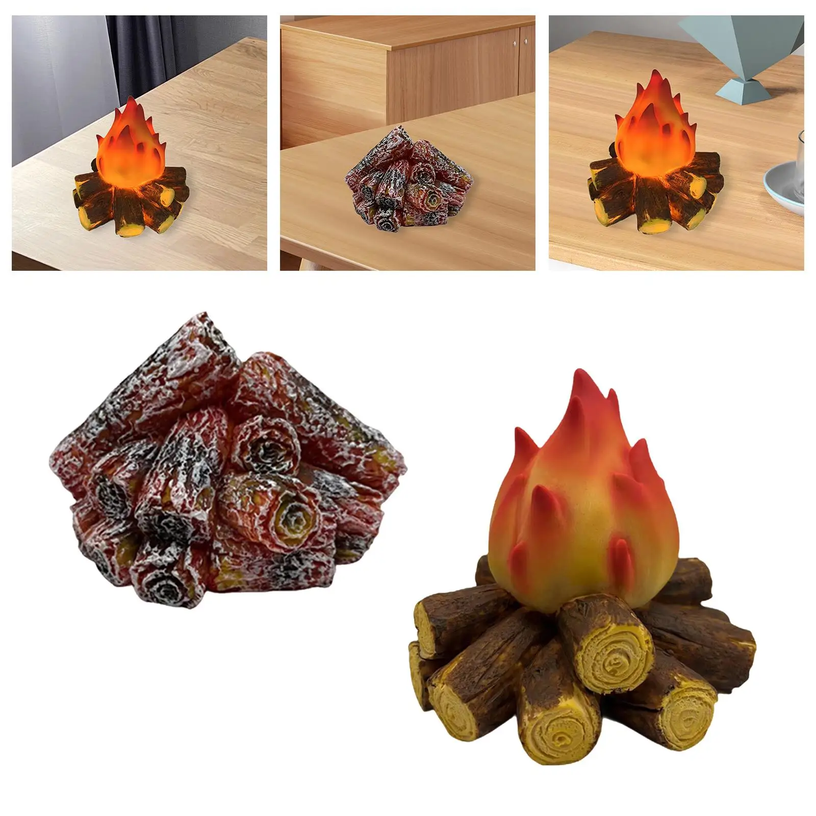 Linterna LED para chimenea, log único, efecto llama, decoración de habitación, centros de mesa, Retro, portátil, para dormitorio, hogar, Festival, sala de estar