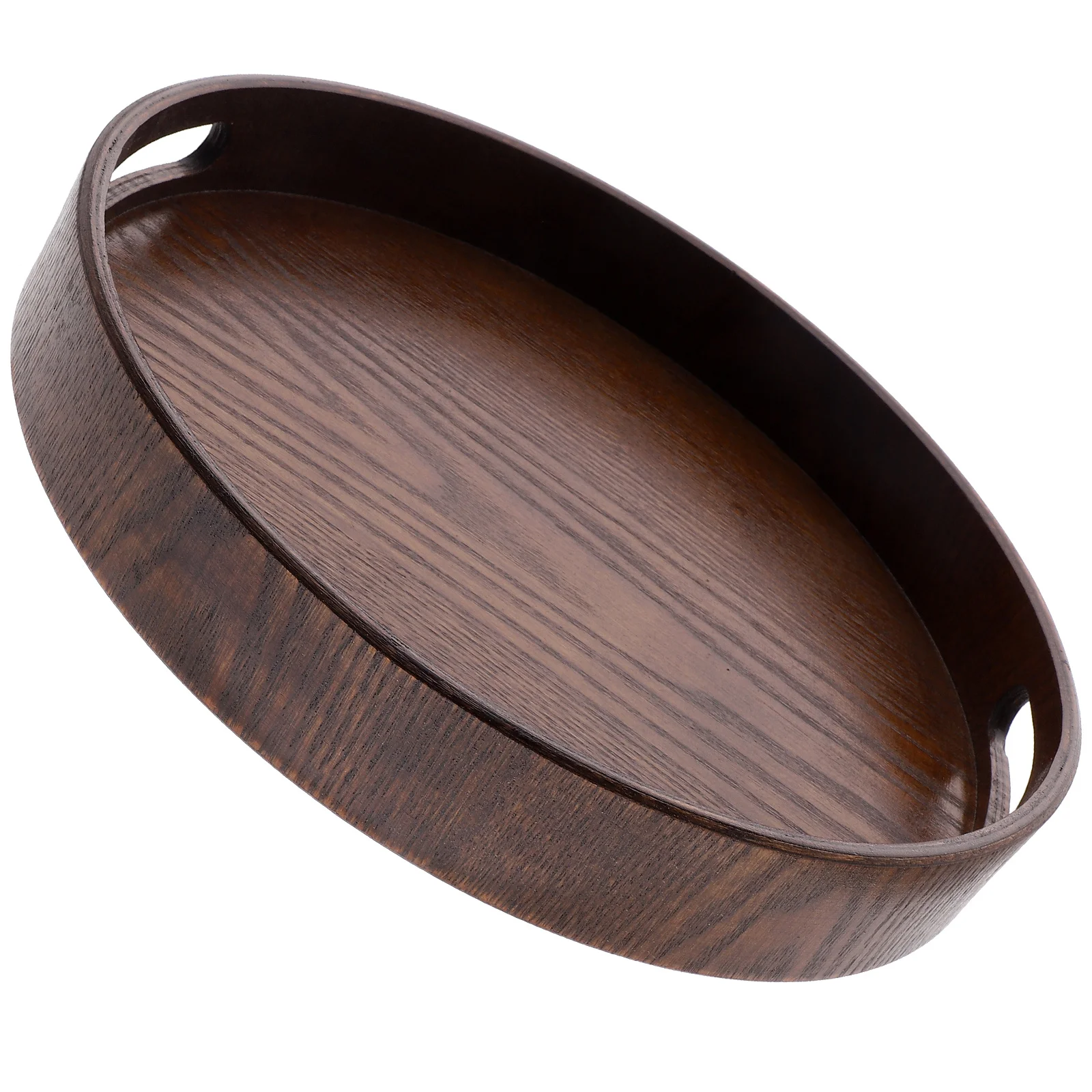 

Wooden Decorative Tray Round Serving Plate For Tea Snack Fruit Breakfast Storage Kitchen Rustic Style Food Tray