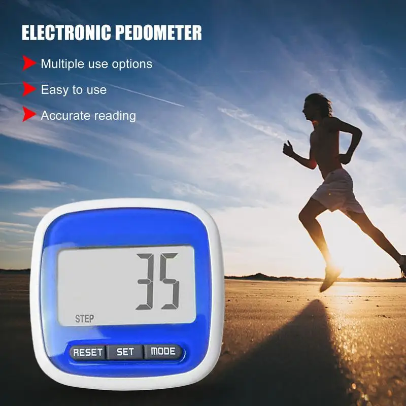 3D Pedometer Walking Pedometer 3D Pedometer Waterproof Multifunctional Sports Calorie Counting LCD Display Fitness Equipment