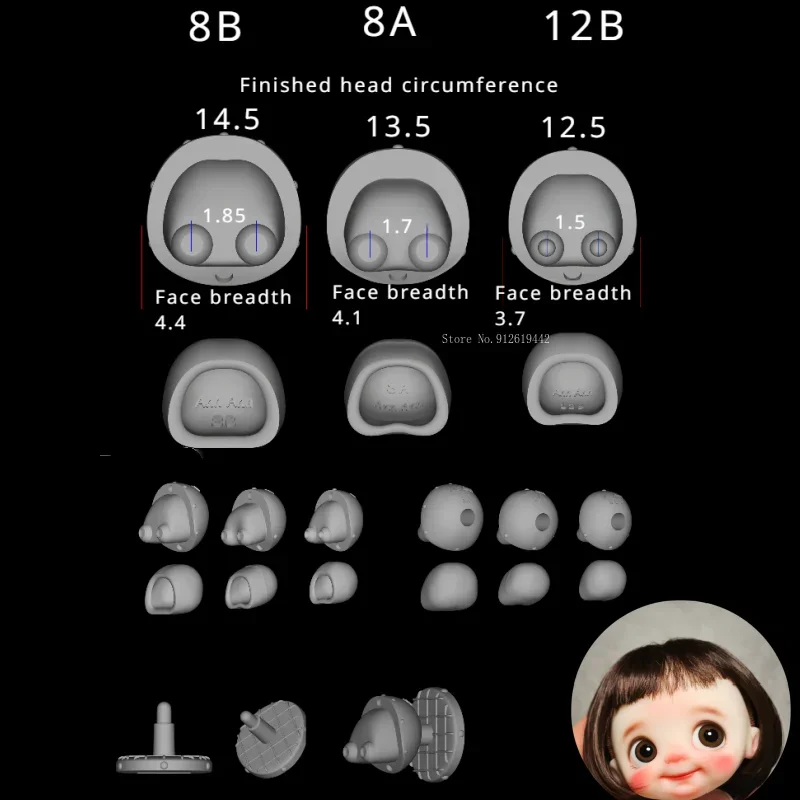 Cabeza de muñeca de arcilla polimérica, molde Manual para hacer craniotomías, herramientas de producción de cerámica, animación de arcilla ultraligera, personaje de dibujos animados
