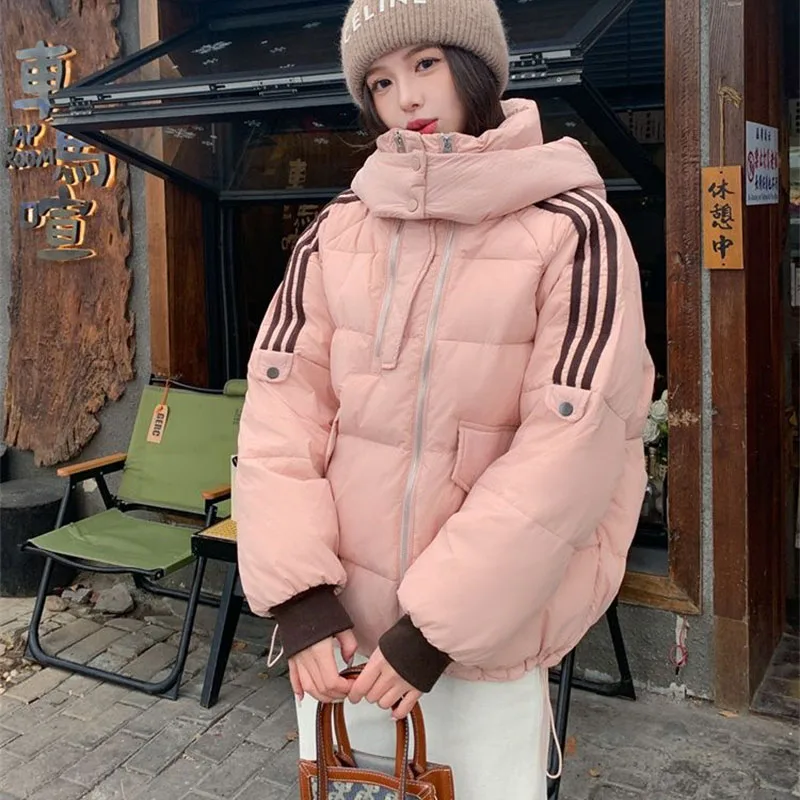 Parkas acolchoadas de algodão feminino, casacos grossos quentes, outerwear feminino, roupas de streetwear, jaqueta de inverno, novo, 2024