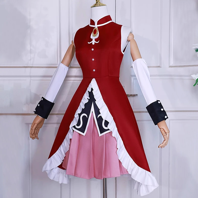 أنيمي ساكورا كيوكو تأثيري حلي Puella Magi Madoka Magica زي قتال موحد فستان هالوين حفلة لعب الأدوار أحذية شعر مستعار دعوى ل
