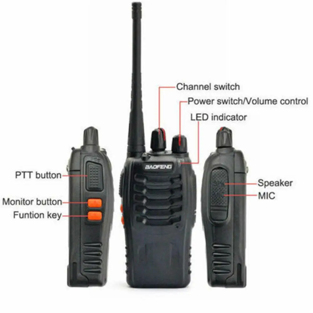 BF-888S Walkies Talkie UHF 400-470MHz Portable Two-way Radio 2PCS/set