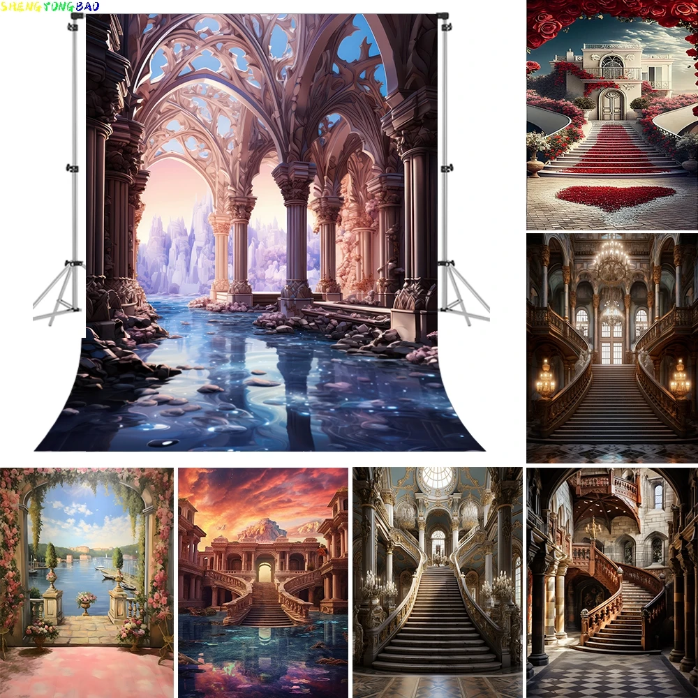

Beenle Photography Backdrop Palace Castle Theme Adult Children Shoot Indoor Art Portrait Photocall Backdrop for Photo Studio