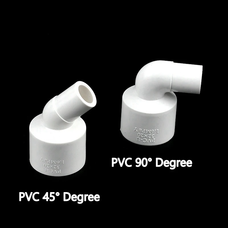 1PC PVC 90 45 Degree Pipe Fittings Elbow Fittings Aquarium Fish Tank Accessories Garden Irrigation System Plastic Joint Adapter