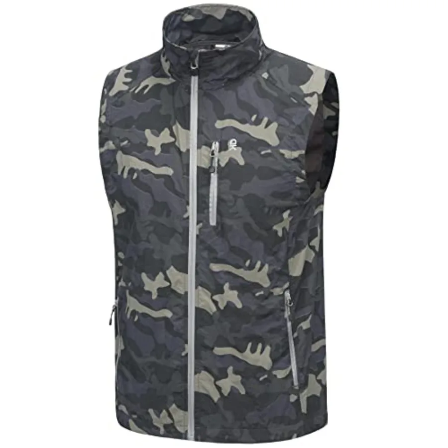 

Мужская легкая быстросохнущая ветрозащитная куртка-жилет Little Donkey Andy без рукавов для гольфа, велоспорта и бега