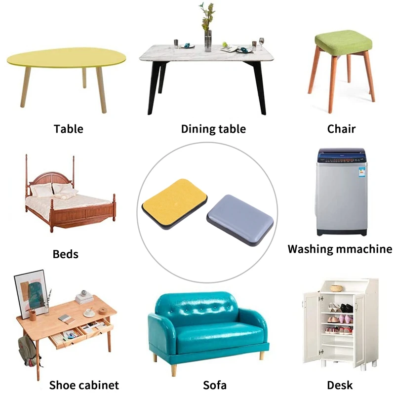 24 PCS Furniture Sliders and Gliders for Carpet Moving Furniture 25X35mm Self-Adhesive Furniture Gliders-A28R