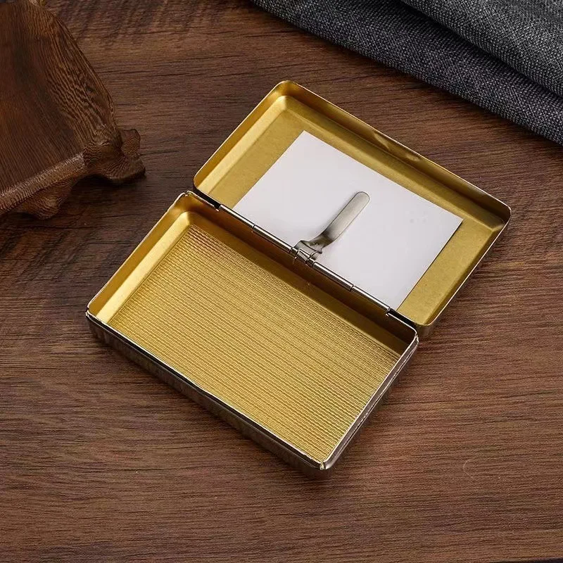 Portable Metal Tobacco Storage Vintage Classic Cigarette Case Paper Holder Hand-rolled Smoking Box with Clip Smoking Accessories - view 4
