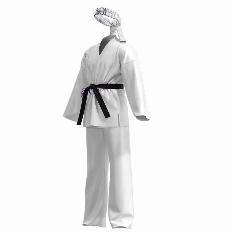 Anime Karate Kids KOF Cobra Kai Cosplay Costume Kid Child Aldult White Kimono Uniform Headband Halloween Party Suit Tracksuit