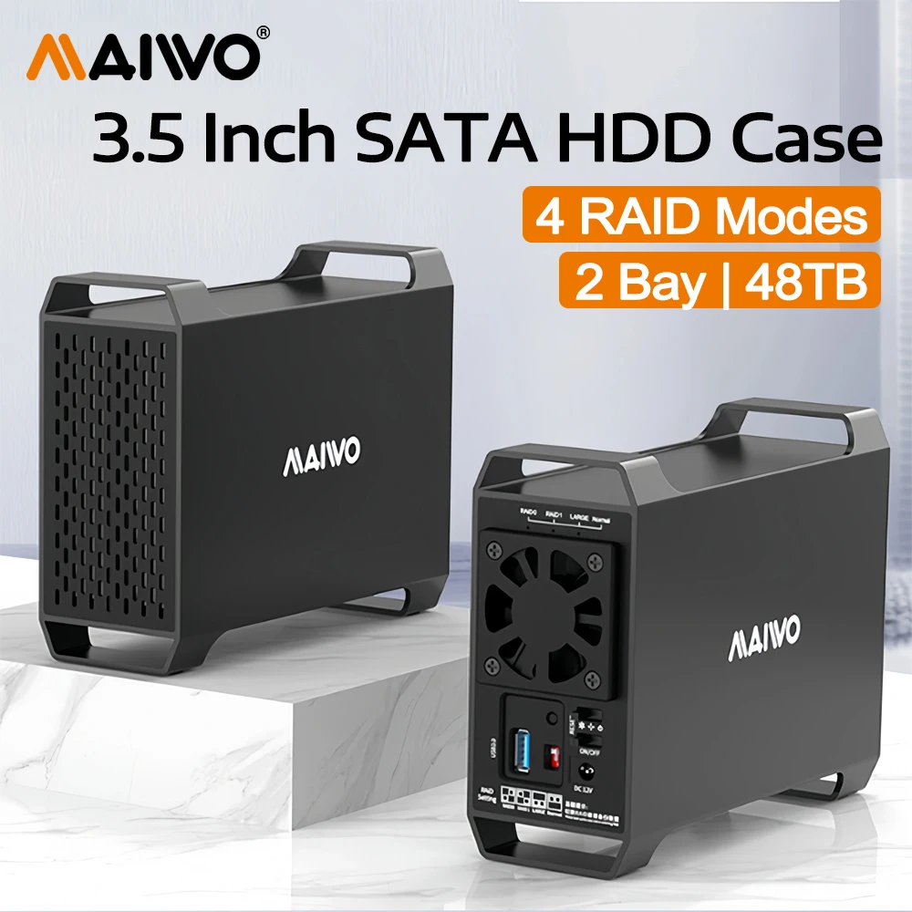 MAIWO 2 Bay Raid Enclosure for 3.5