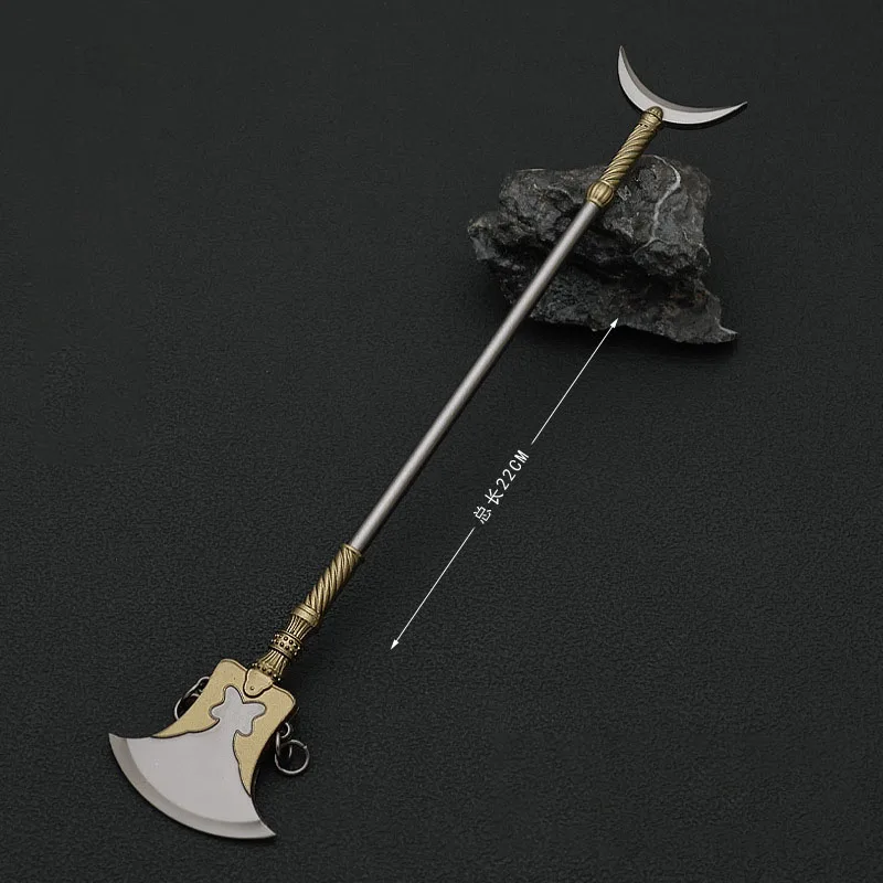 

22cm Water Margin Movie Peripheral Ancient Weapon Model Lu Zhishen Crescent Shovel Metal Toy Sword Cosplay Unedged Safe Boy Gift