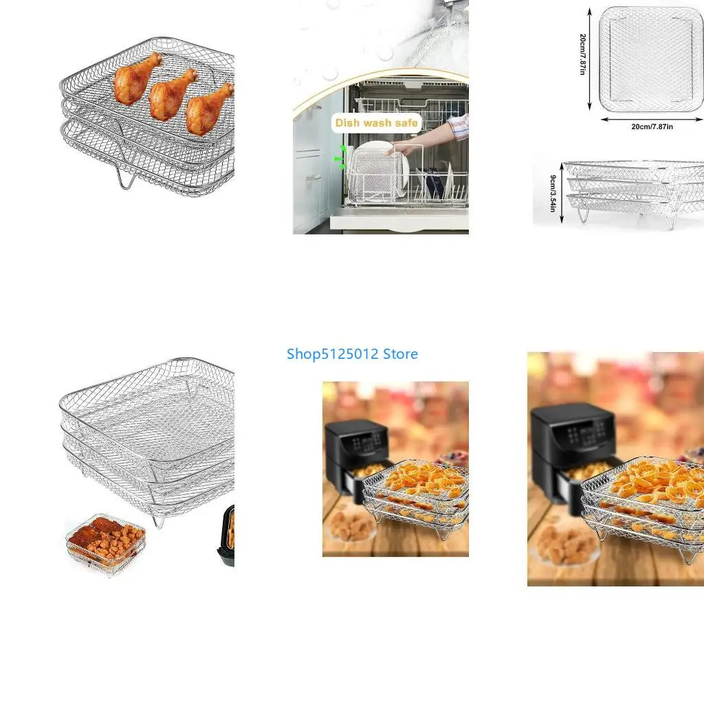 G8TC Multilayers Air Fryers Rack Dehydrator Stands 304Stainless Steel Holder