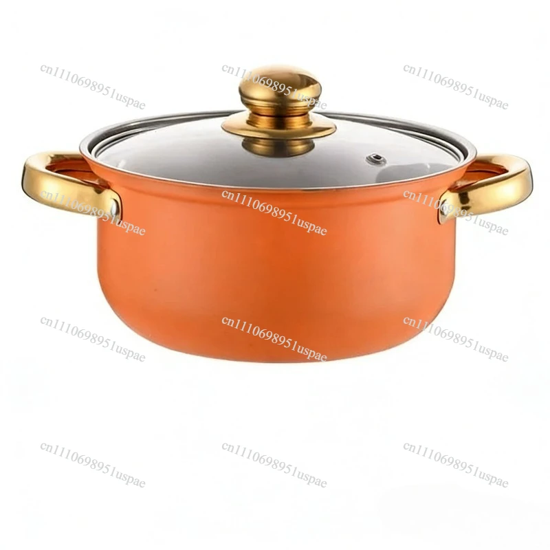 Pot Set Color, Stainless Steel Pan Non-stick Frying Pan Set, Soup Pot Household 12-piece Set