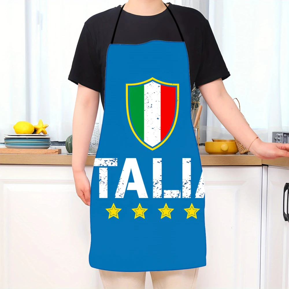 Italy National Team Apron With Flag And Stars For Cooking And Kitchen Use