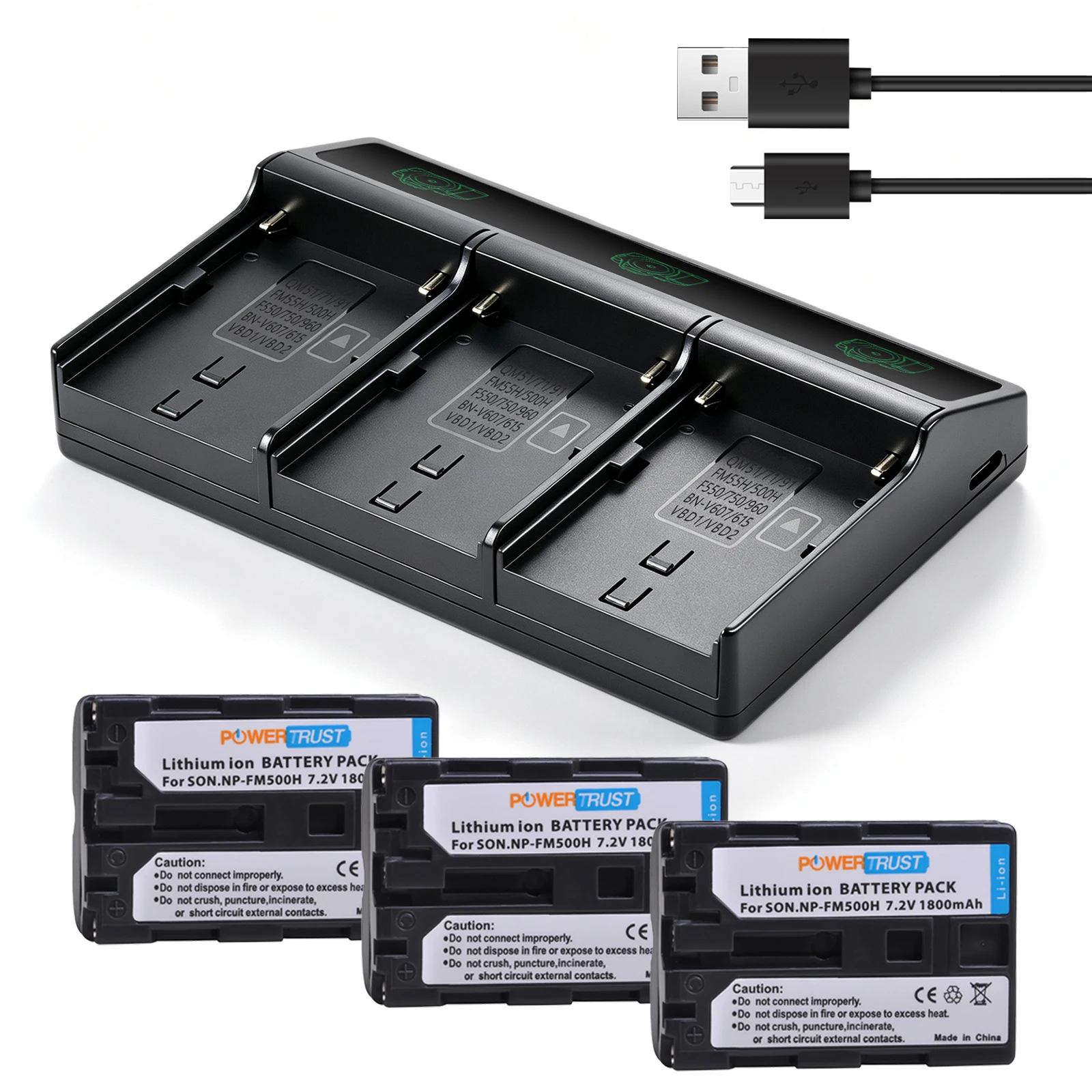 PowerTrust 1800mAh NP-FM500H NPFM500H Battery NP FM500H Bateria For Sony A57 A58 A77 A99 A65 A350 A500 A700 A850 A900 SLR A77II