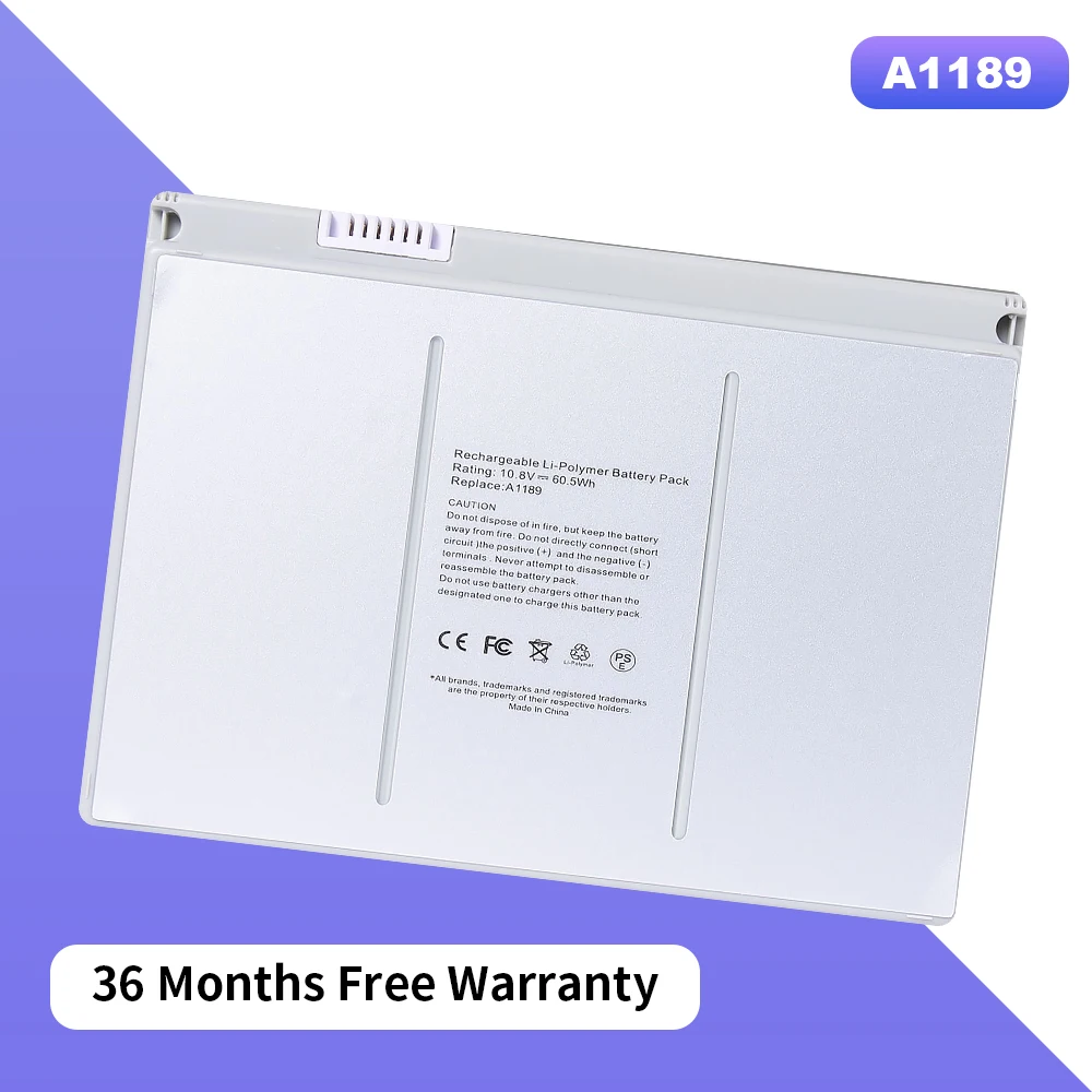 

A1189 Battery for Apple MacBook Pro 17" A1151(Early 2006)A1212(Late 2006)A1229(Mid/Late 2007)A1261 36 Months Free Warranty