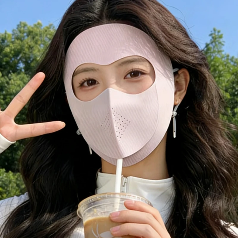 Full Facial Protective Breathable Mask Drinking Water Sunshade Sunscreen Lightweight Masks for Women's Summer Outdoor Products