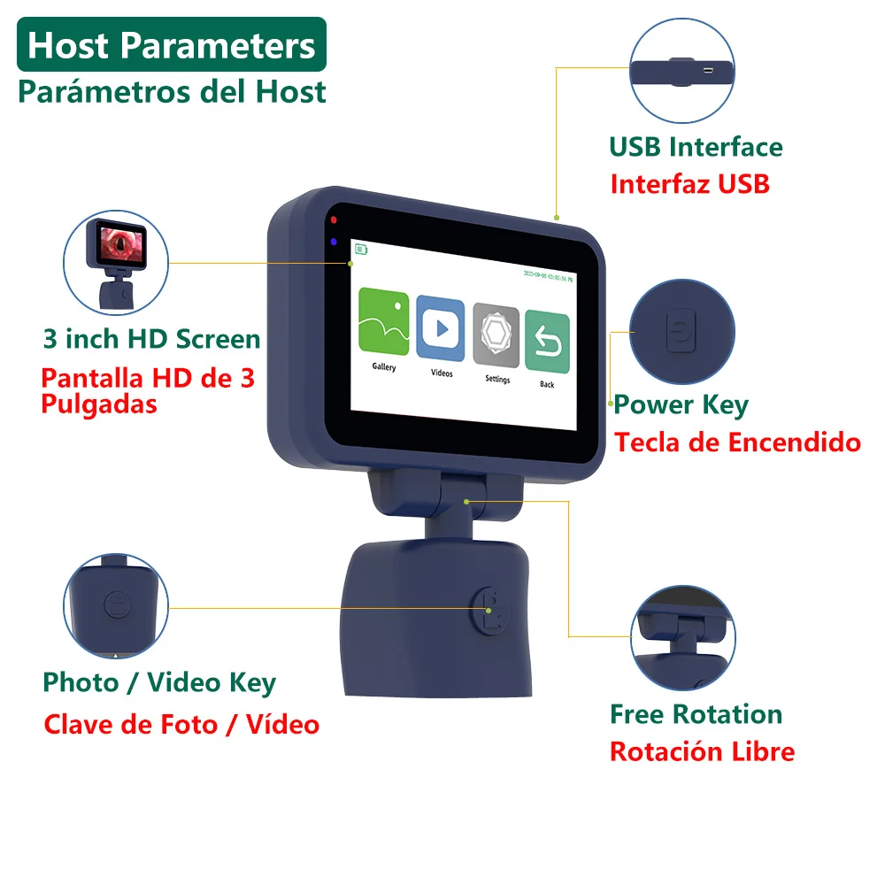 Video laringoscopio per anestesia per intubazione, lama per laringoscopio riutilizzabile compatibile con 11, include schermo host HD da 3"