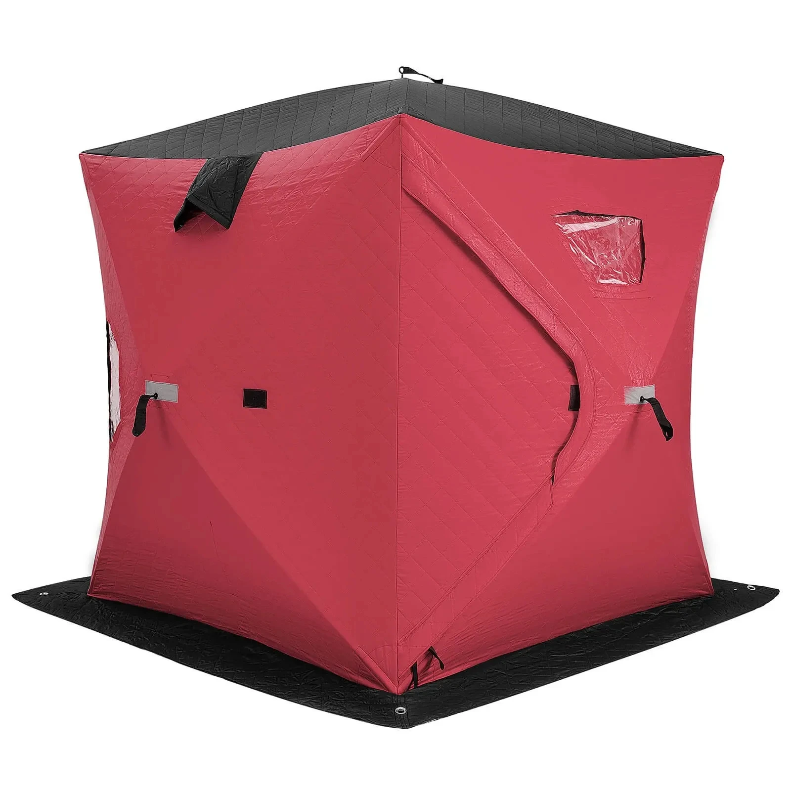 Insulated Winter Pop-up Folding Ice Fishing Tent Portable 2 Person Ice Shanty with Air Vents Car Compatible Waterproof