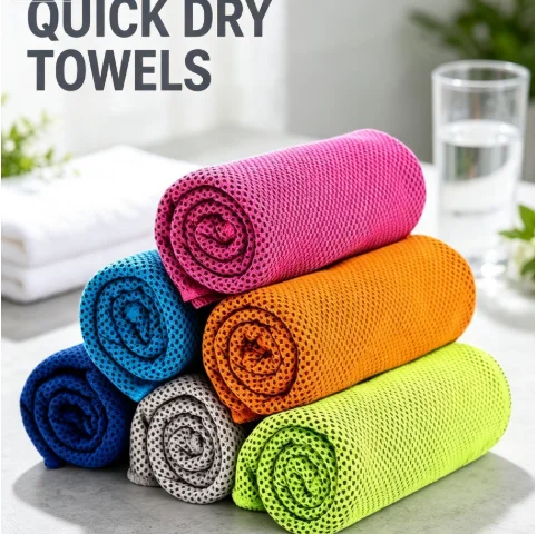 Ultra Soft Microfiber Cooling Sports Towel Breathable Quick Dry Sun Protection For Outdoor Fitness Activity
