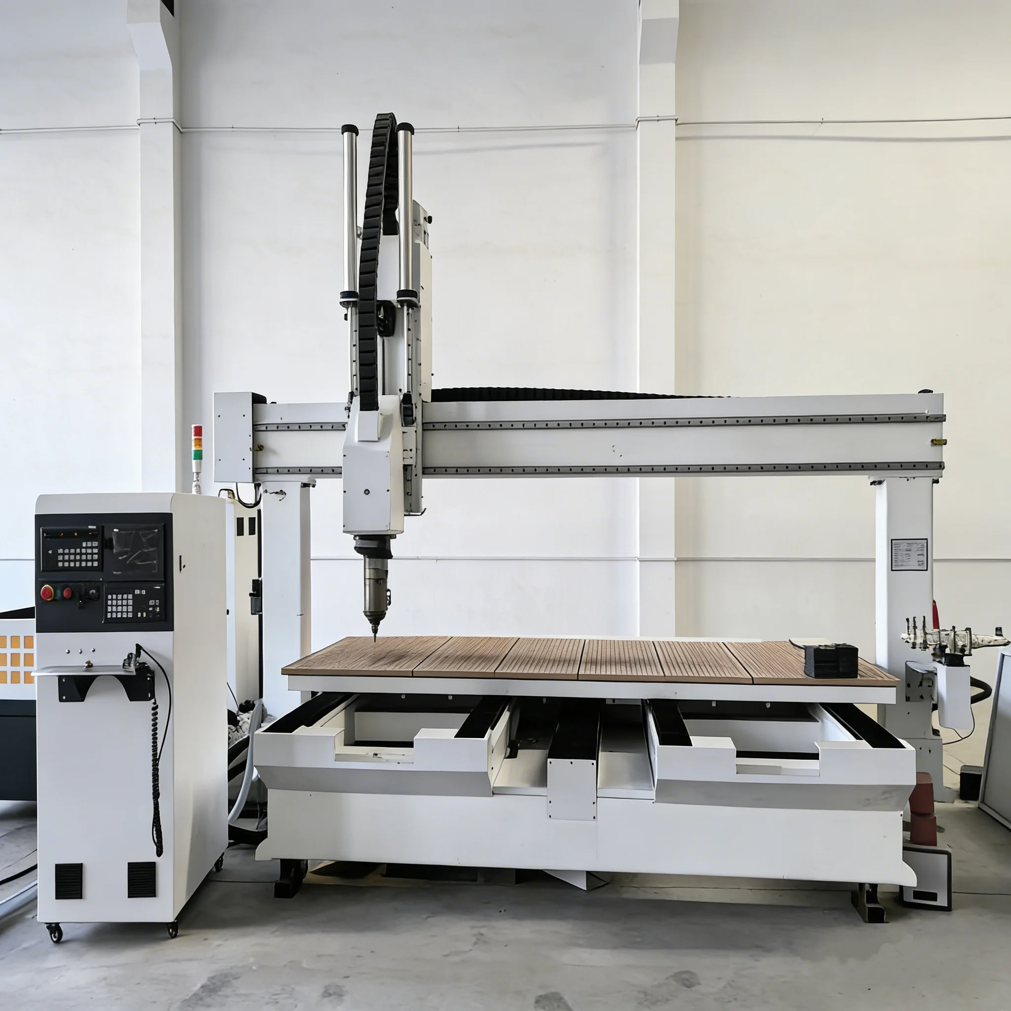 5-axis CNC Engraving Machine with NC Studio Control System, Suitable for Wood Carving and Machining of Complex Angles.