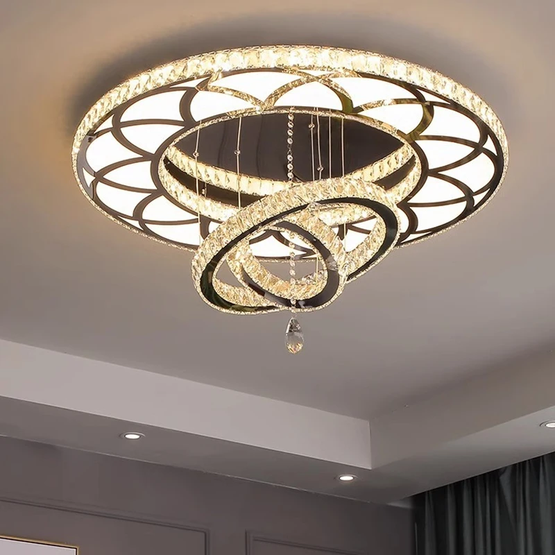 

2026 for Nordic Minimalist Luxury Crystal LED Ceiling Chandelier Modern Living Dining Room Bedroom Light Fixture Home Decor