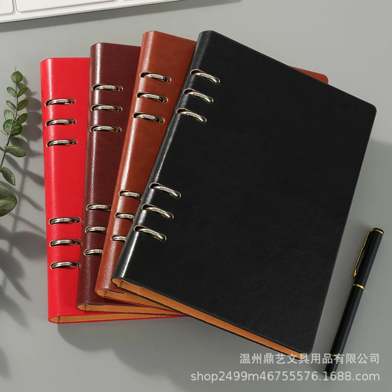 Simple and stylish A5 loose leaf business office notebook with hollowed out loose leaf notebook