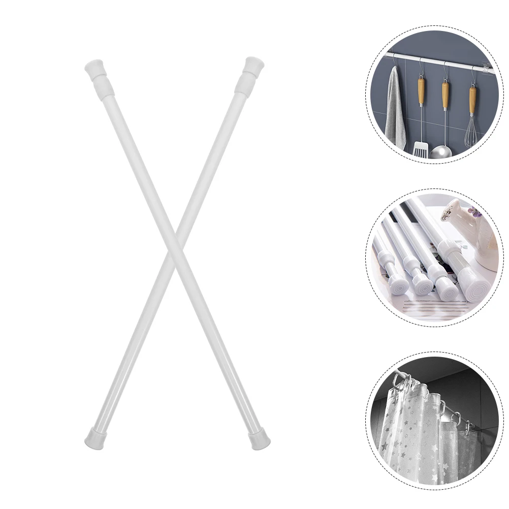 2 قطعة قضيب تليسكوبي دش الستار الحمام السكك الحديدية الملابس للتمديد القطب حوض الاستحمام الحديد قابل للتعديل