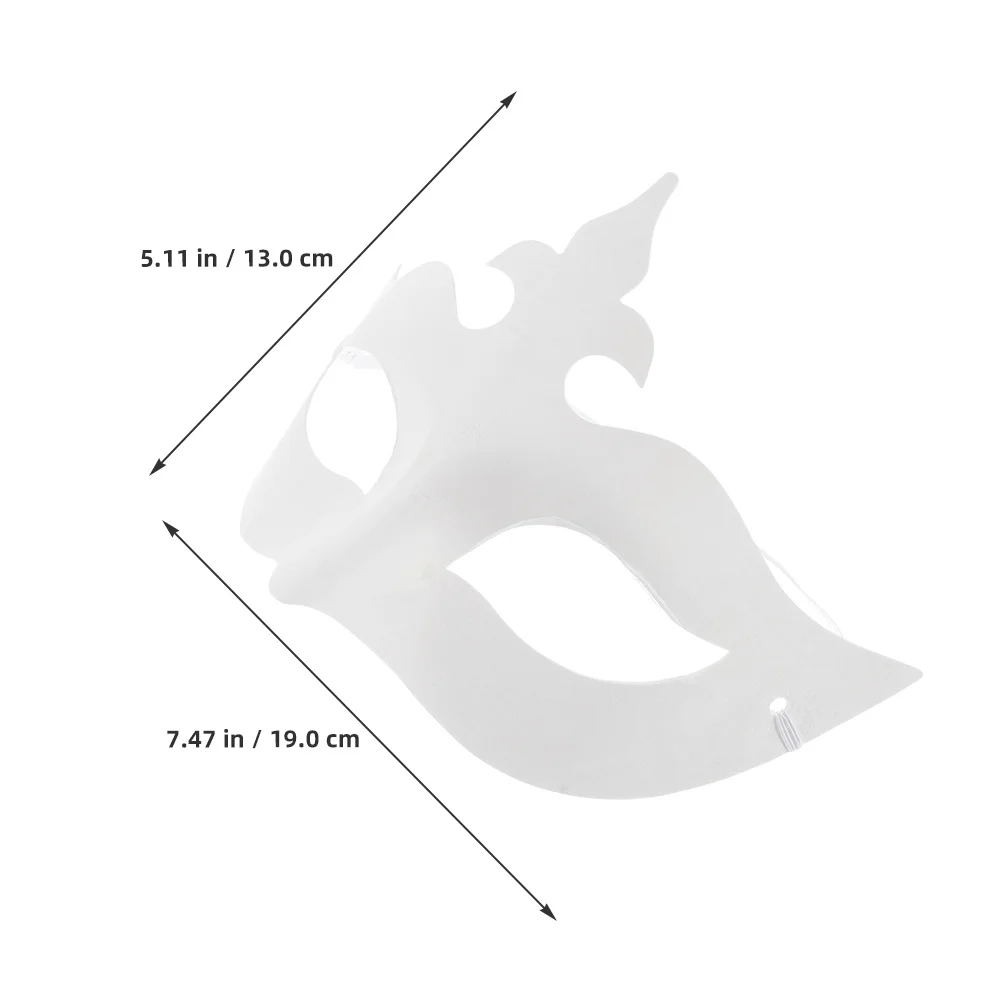 5Pcs White Masquerade Mask DIY Paper Half Face Paintable Mask for Mardi Gras Party Carnival Costume Birthday Paper Art Masks