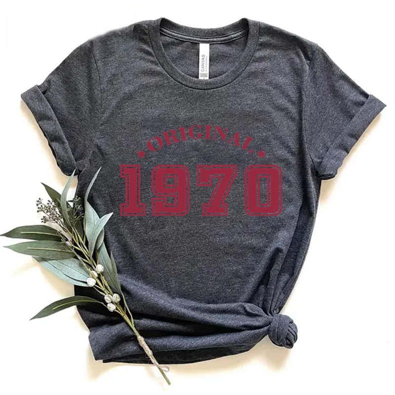 Original 1978 Ladies T-Shirt Short Sleeve Crewneck Tee 50th Birthday for Women Casual Vintage Style T-Shirts Soft Casual Top