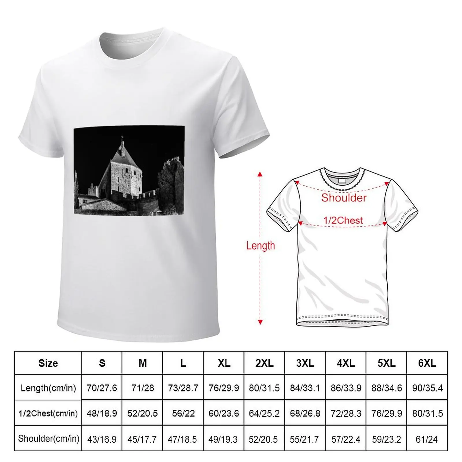 Carcassonne medieval fortress highlighted night view T-Shirt new edition plus size tops men graphic t shirts