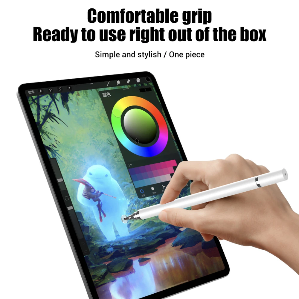 Pena Gambar Stylus 2 In 1 Universal Tablet Layar Kapasitif Pena Sentuh Caneta untuk IOS Android iPad Aksesori Pensil Pintar