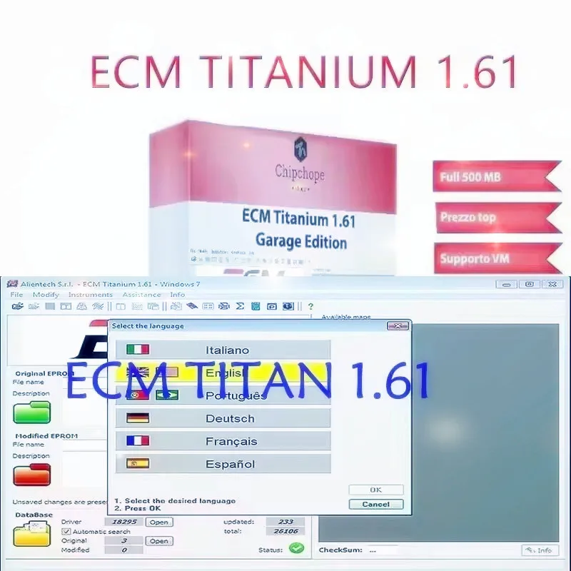 

Latest ECM TITANIUM 1.61 With 26000 +Driver ECM 18259+Drivers for ecu tool Send download link+installation video windows 10
