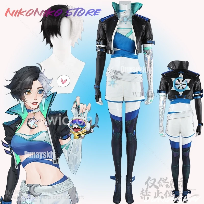 

Anime Game Rivals Cosplay Luna Snow Korea Idol Costume Kawaii Coat Uniform Dress Jirai Kei Girls Woman Wigs Halloween Customized