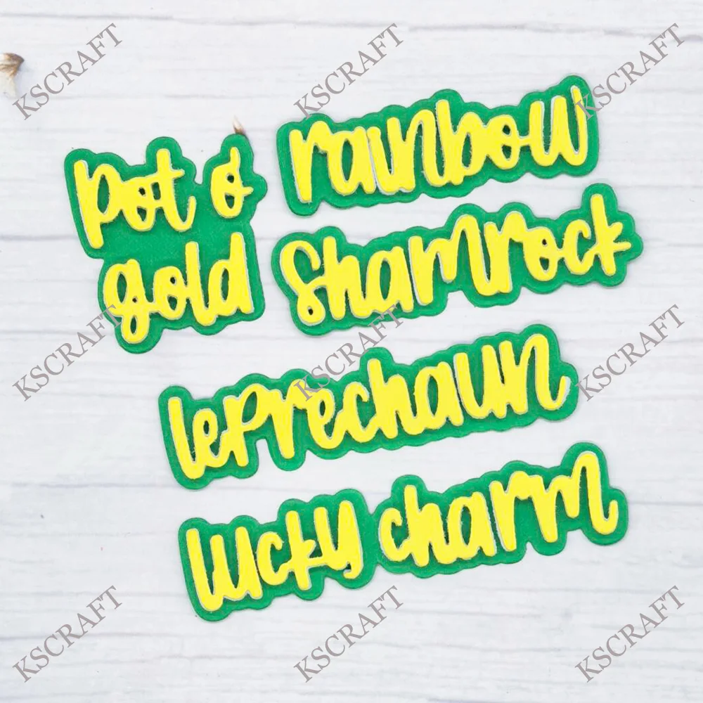 KSCRAFT St. Patricks Day Words Cutting Dies Stencils for DIY Scrapbooking Decorative Embossing DIY Paper Cards