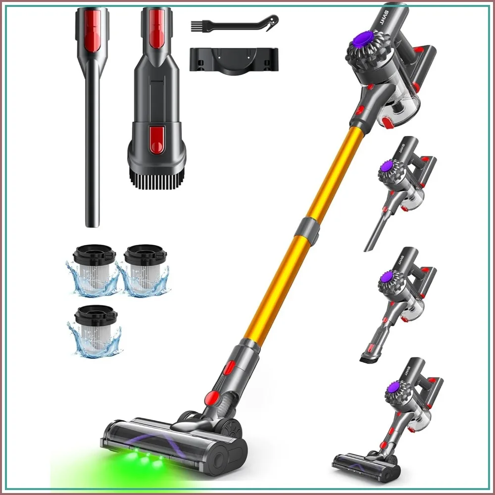

Cordless Vacuum Cleaner 500W 45KPA Stick Vacuum for Home, 45 Mins Lightweight Anti-Tangle Rechargeable for Carpets, Pet Hair, Hardwood Floors