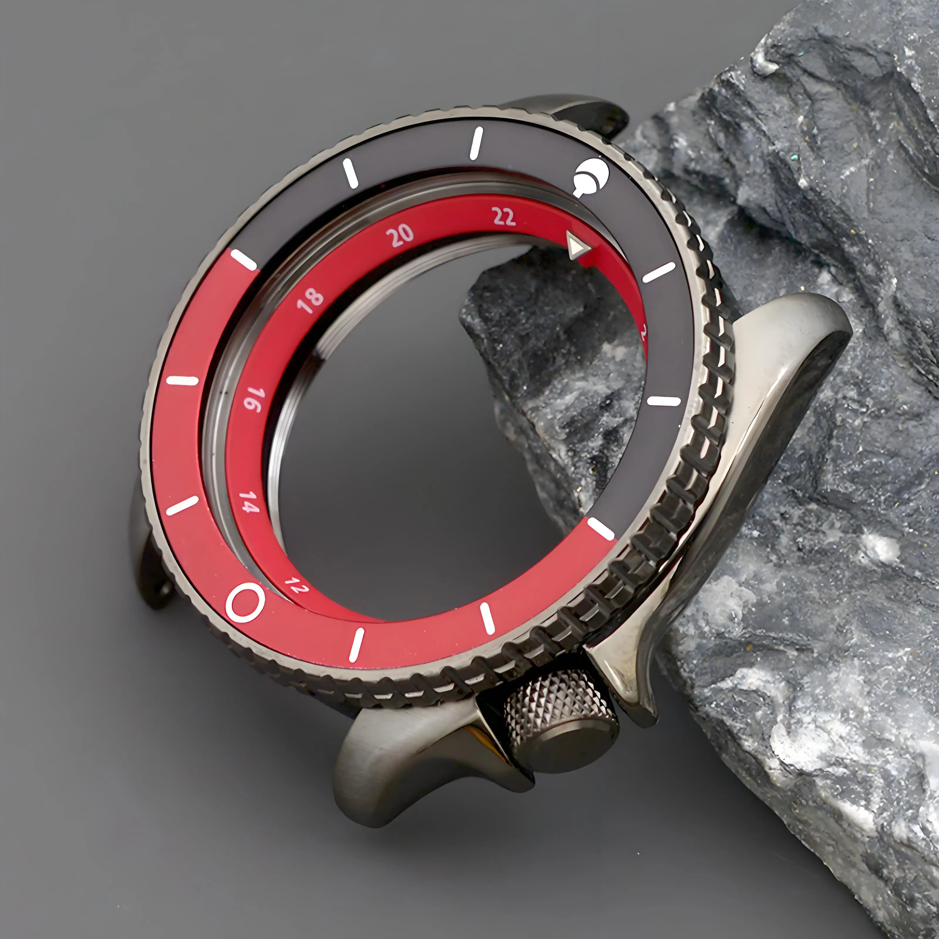 MOD SKX007 SKX009 Gun Colour Men's Watch Case Fit NH34 NH35 NH36 Automatic Movement Sapphire Glass Waterproof Case