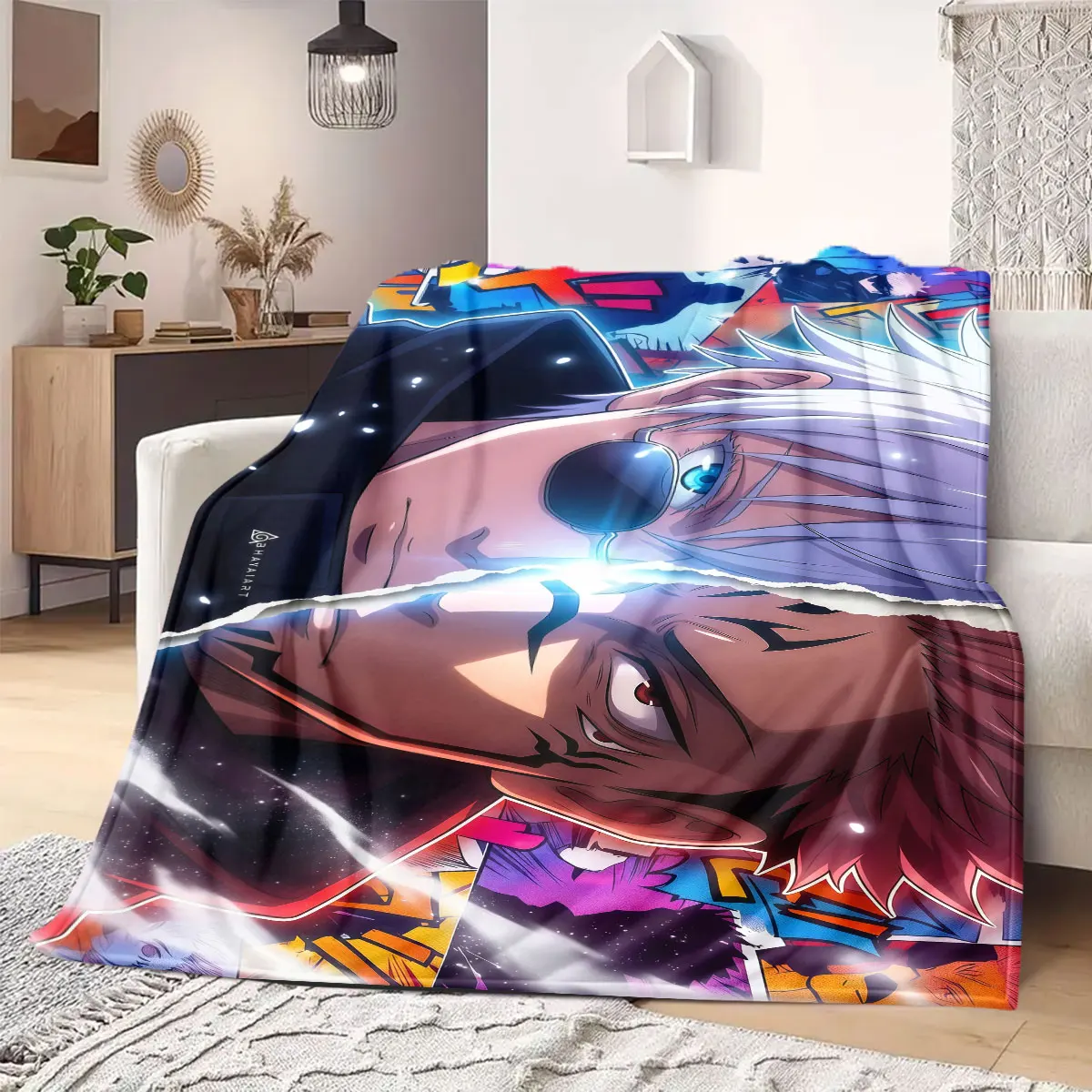 Sukuna King of Curses Flannel Blanket Warm,Comfortable,Suitable for Bedrooms,Sofas,Beds,Chairs,Picnics,Travel