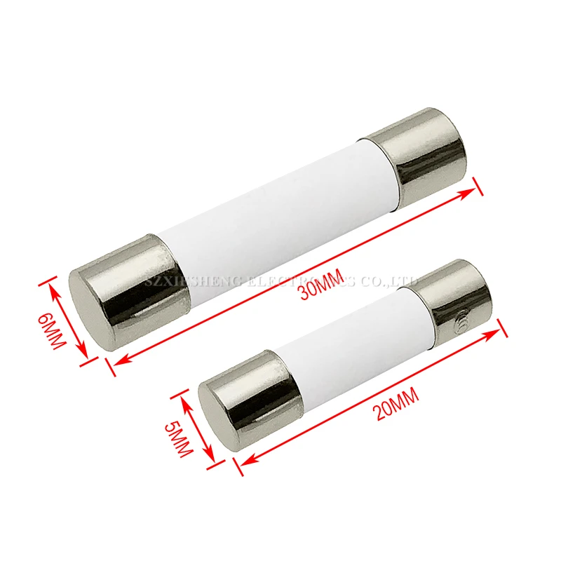 10 قطعة 5*20/6*30 مللي متر بطيئة ضربة أنبوب سيراميك فيوز T0.5A 1A 1.6A 2A 2.5A 3A 3.15A 4A 5A 6.3A 8A 10A 12A 15A 16A 20A تأخير الوقت الصمامات #5