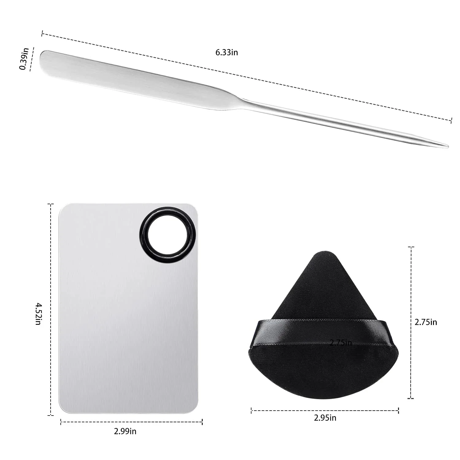 Hoogwaardige professionele Koreaanse 7-in-1 multifunctionele make-upspatel en poederdonsset - ideaal cosmetisch palet met triangl