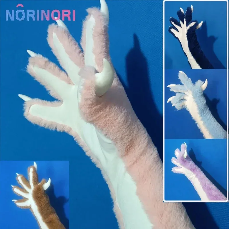 

Fursuit Animal Cosplay Paws Gloves Long Accessories Furry Paws Cat Soft Cute Fluffy Animal Manga Party Cos Unisex Costume