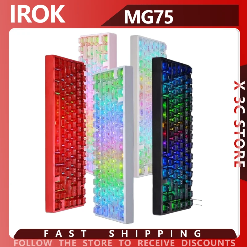 

Механическая клавиатура IROK MG75 PRO, алюминий RT 0,005, магнитный переключатель RGB, горячая замена, 81 клавиша, индивидуальная клавиатура, аксессуар для ПК, геймера, подарок
