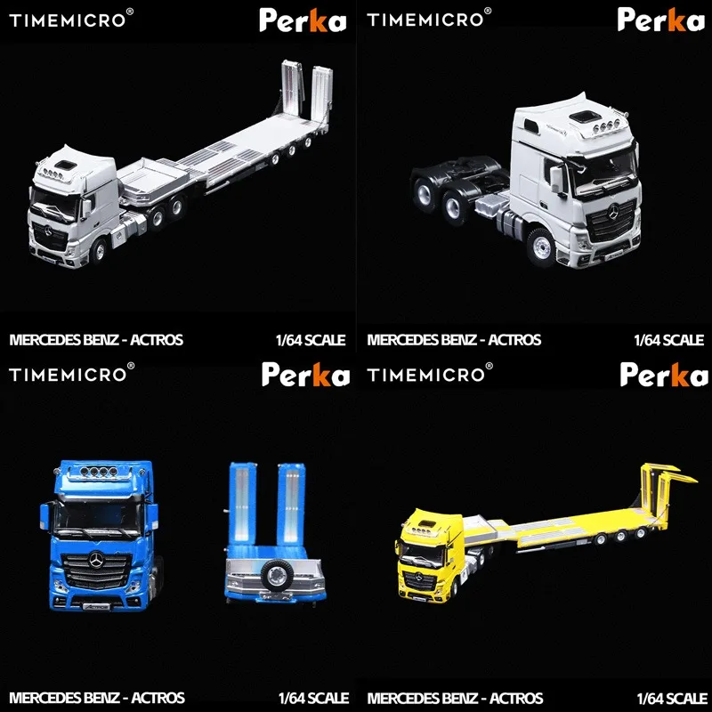 

TM Perka 1:64 ACTROS, транспортный автомобиль, литая под давлением модель автомобиля из сплава, праздничная подарочная игрушка для мальчиков, украшение для коллекции для взрослых.