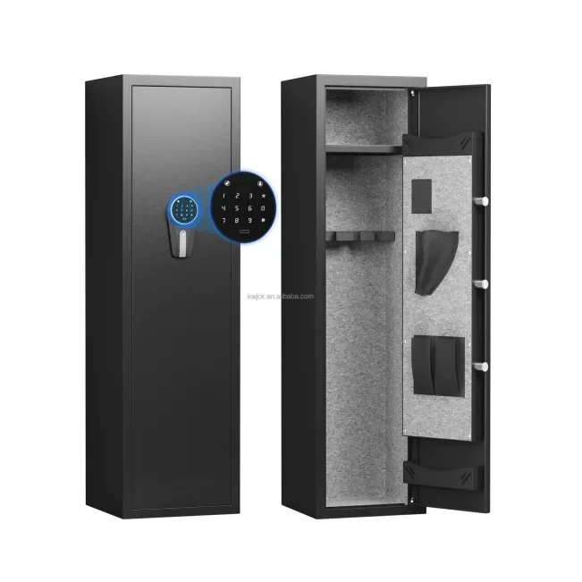 Cross-border single door password gun cabinet fingerprint lock smart pistol all-steel long gun safe manufacturer smart safe
